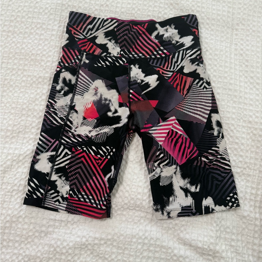 Calvin Klein Geometric Black and Pink Bike Shorts
